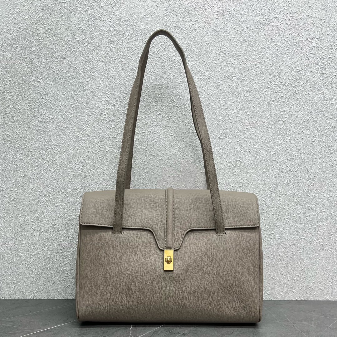 Celine Large Soft 16 Smooth Calfskin Handbag Shoulder Bag Grey 194043